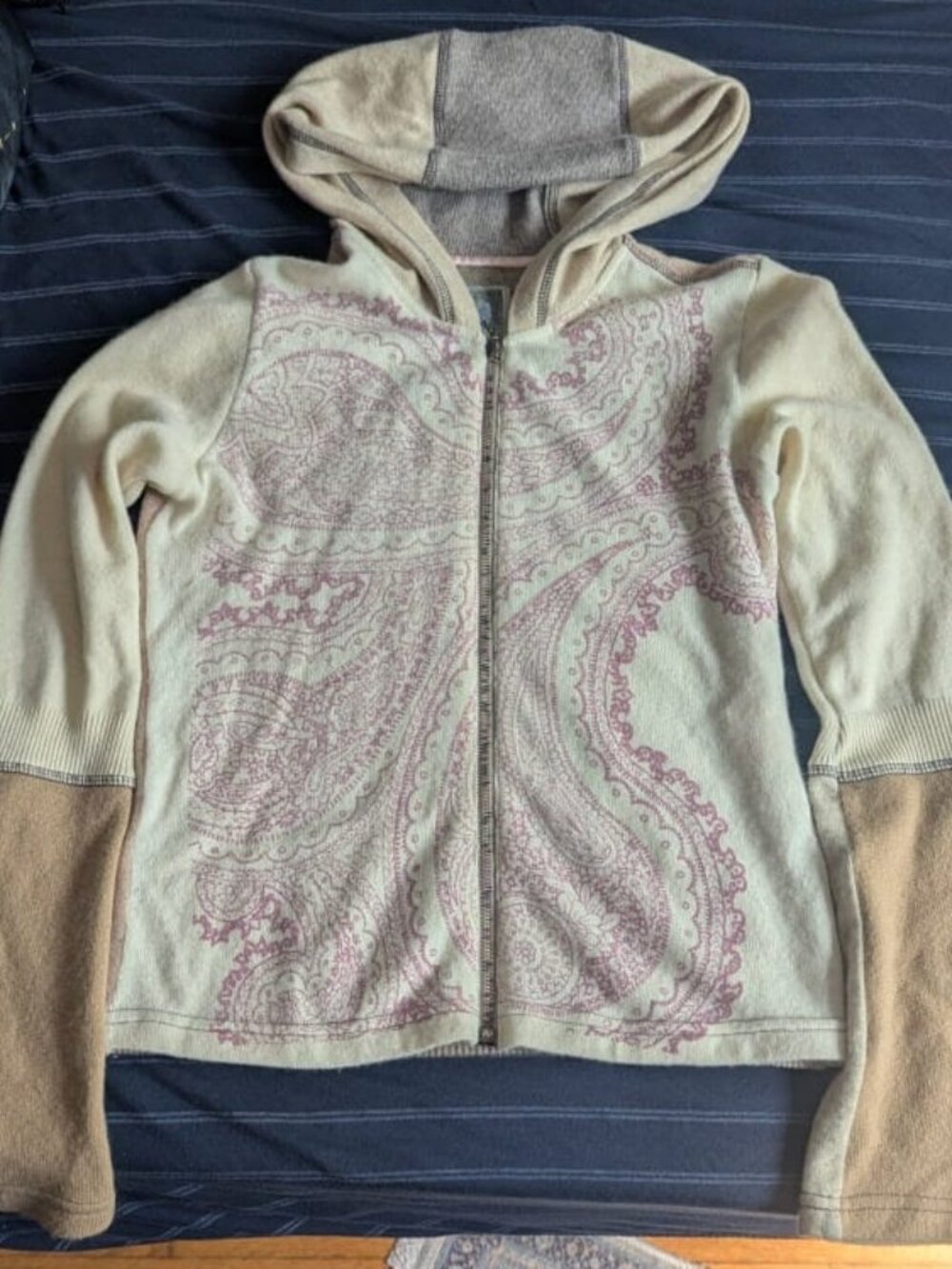 Burning Torch Anthropologie Patchwork Recycled Cashmere Hoodie - M